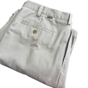 IZOD Men's Khaki Pleated‎ Cotton Pants Size 40x32 (40x31) Cuffed Hem